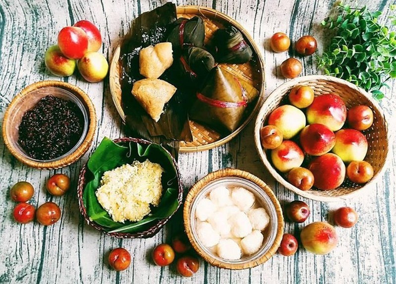 doan ngo, fete traditionnelle, vietnam, fruits, plats